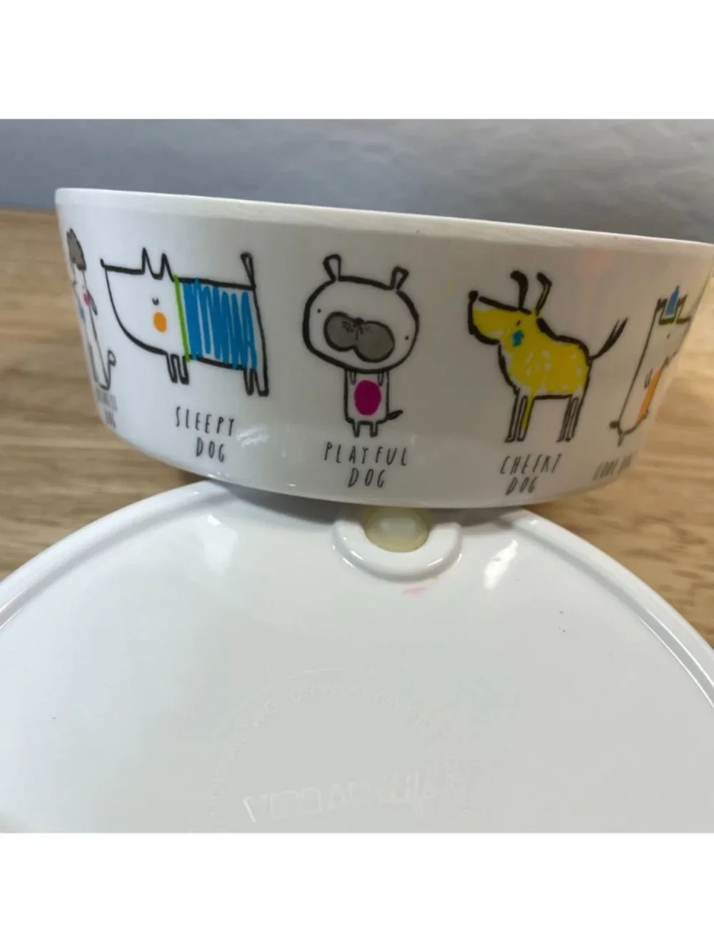 Vibrant Life Melamine Funny Dog Feeding Water Bowls Set of 2 Small Dogs